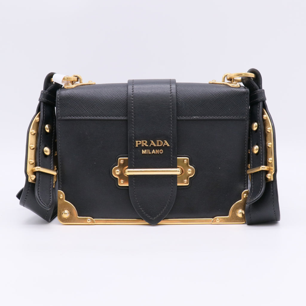 City Calf Saffiano Cahier Bag Black B22616