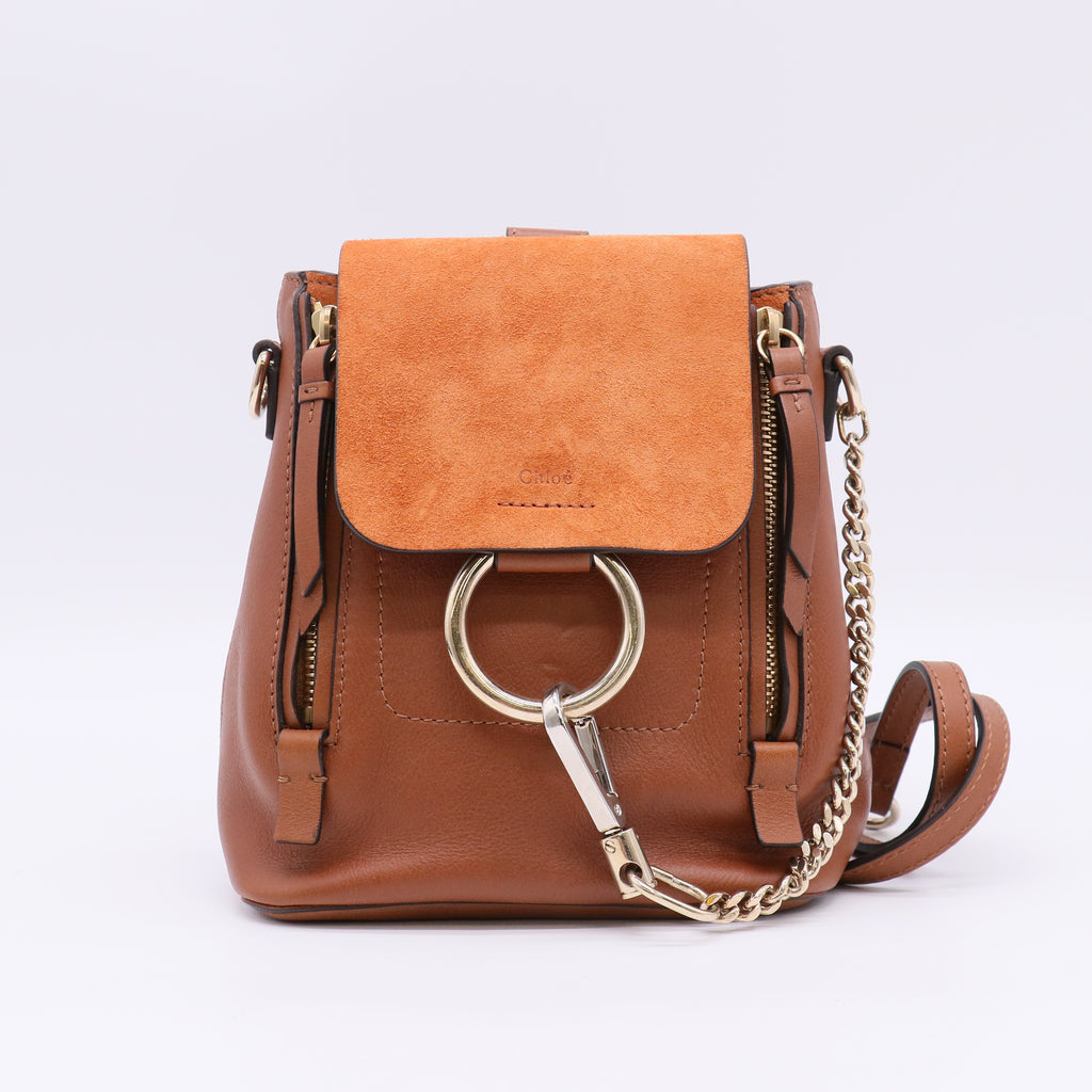Chloé Suede and Calfskin Mini Faye Backpack B23121
