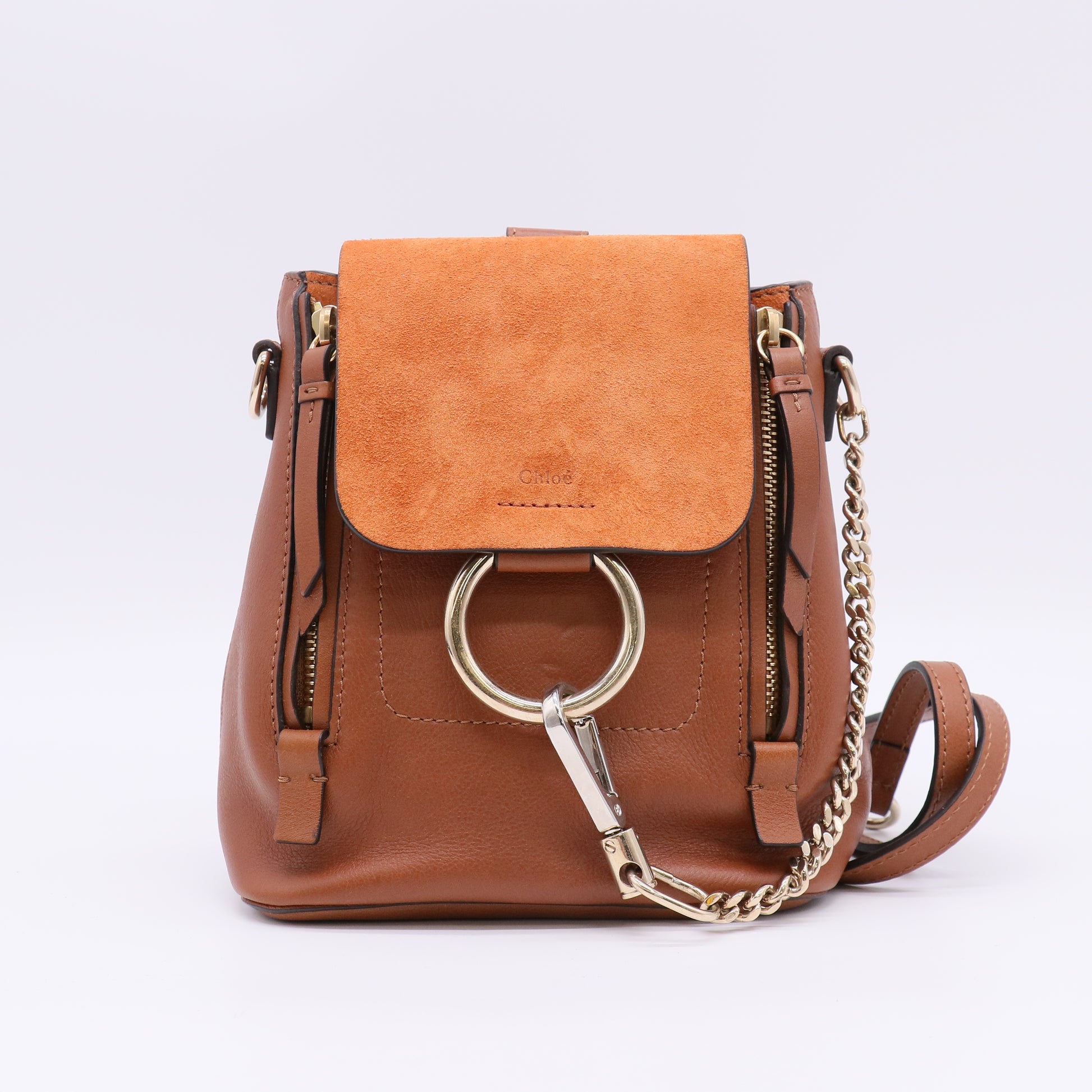 Chloé Suede and Calfskin Mini Faye Backpack B23121