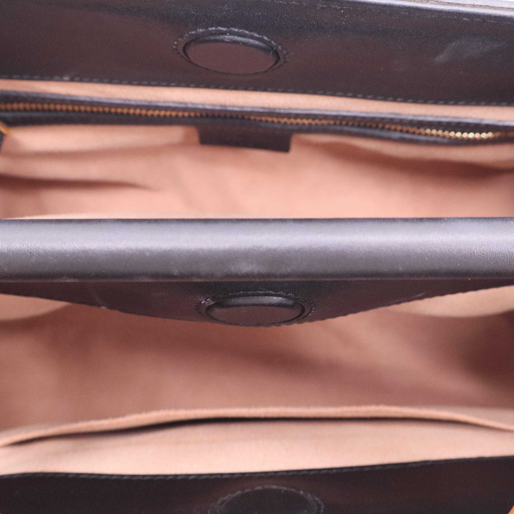 Black/Red Smooth Calfskin Leather Nymphaea Large Top Handle Bag