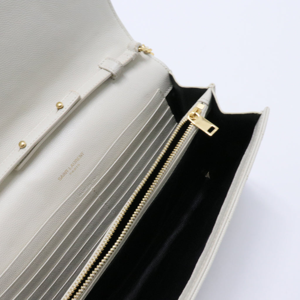 Classic Monogram Wallet on Chain Matelasse Chevron Leather Medium