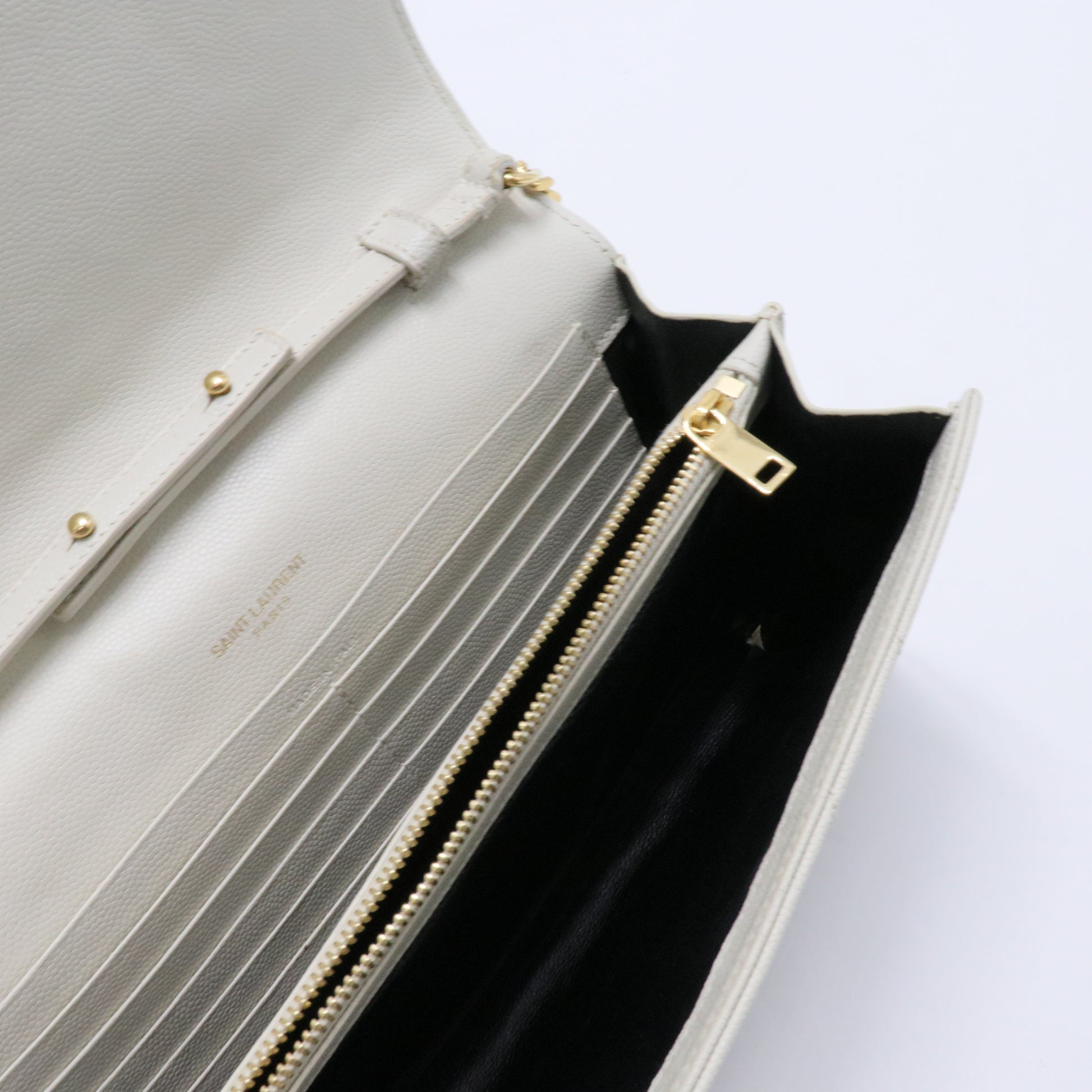 Classic Monogram Wallet on Chain Matelasse Chevron Leather Medium