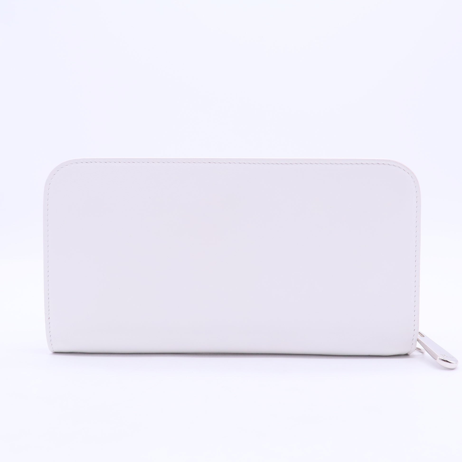 Long Wallet Round Zip Leather White Red Womens W20192