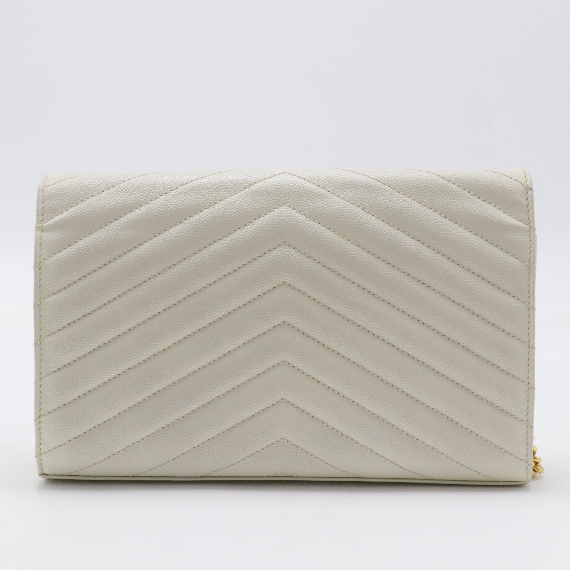Classic Monogram Wallet on Chain Matelasse Chevron Leather Medium