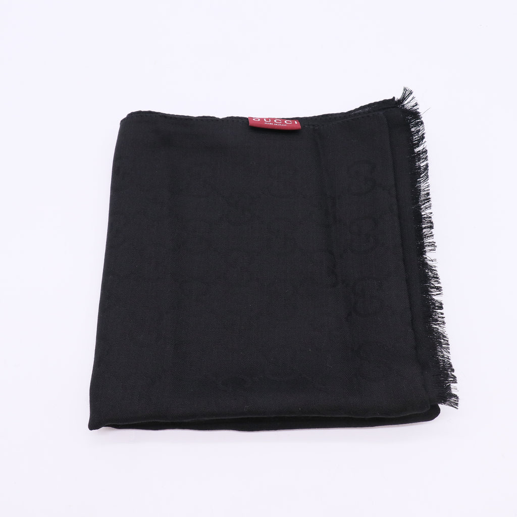 Gucci GG Jacquard Wool and Silk Shawl W23010
