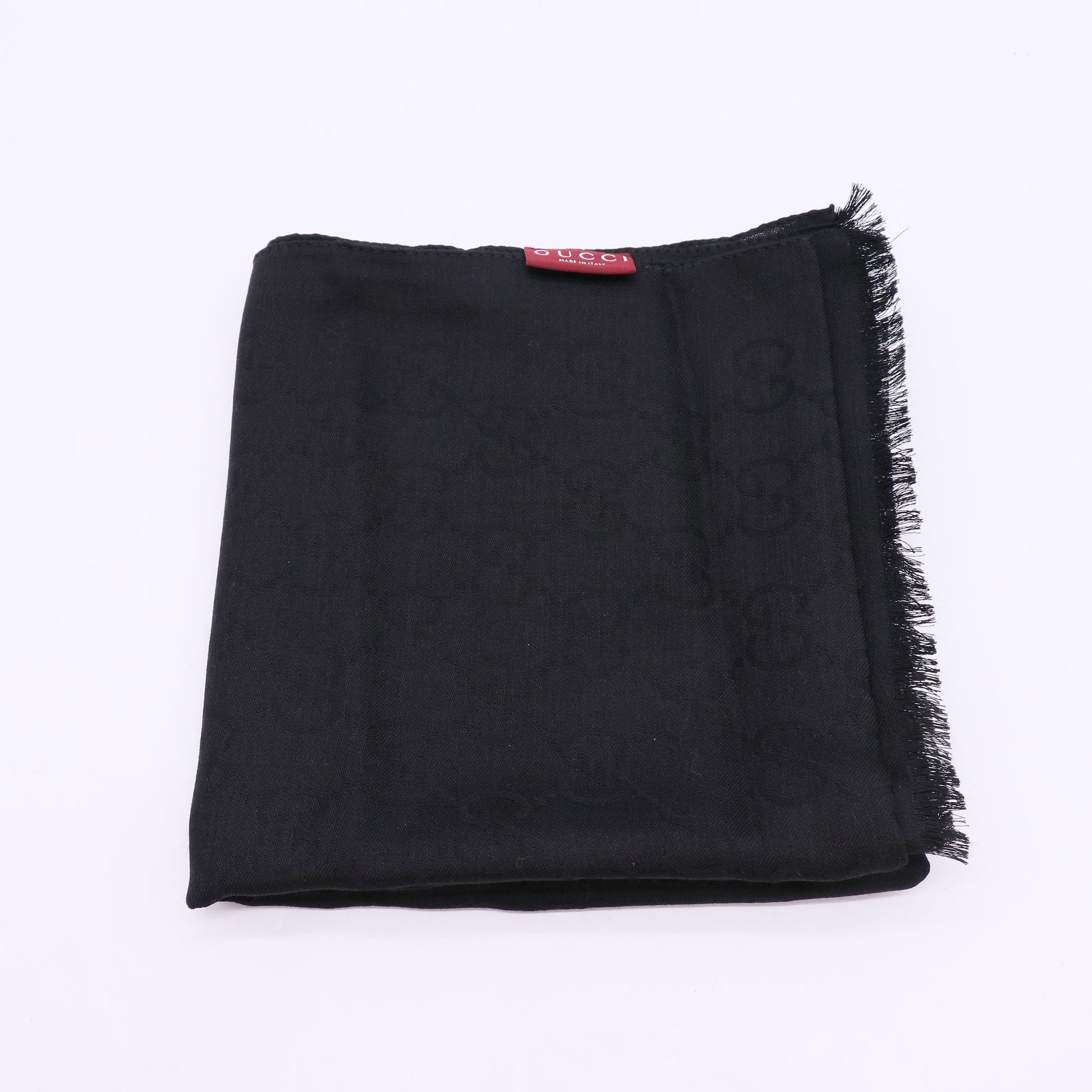 Gucci GG Jacquard Wool and Silk Shawl W23010