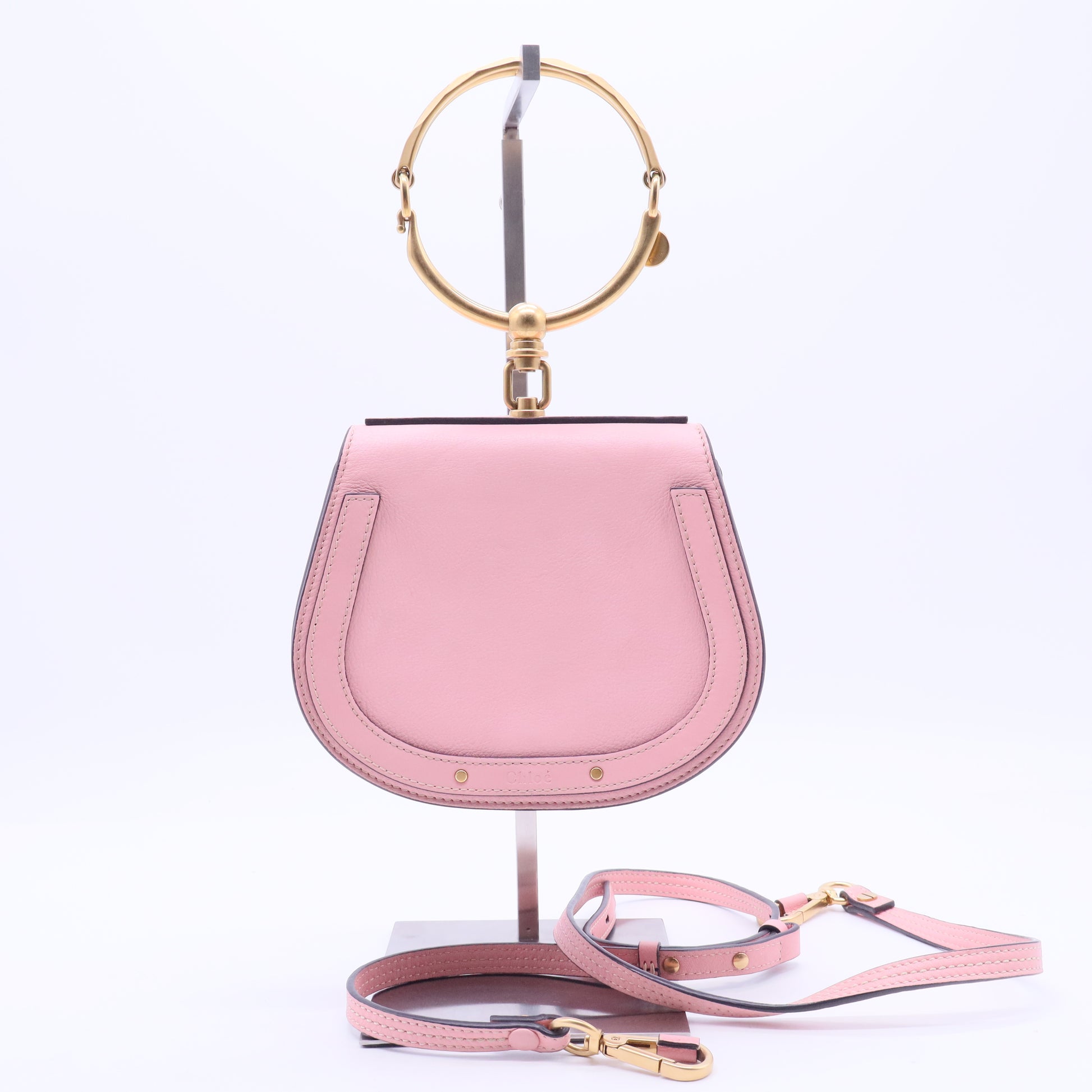 Calfskin leather & Suede Nile Bracelet BagInBlush Pink B20131