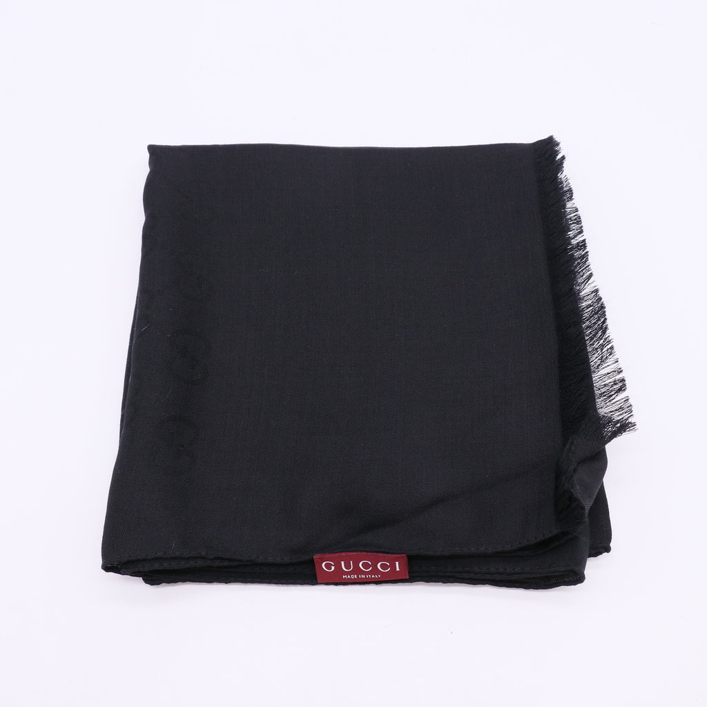 Gucci GG Jacquard Silk Wool Shawl W23008