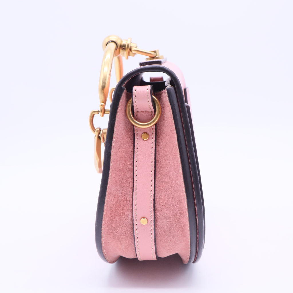 Calfskin leather & Suede Nile Bracelet BagInBlush Pink B20131