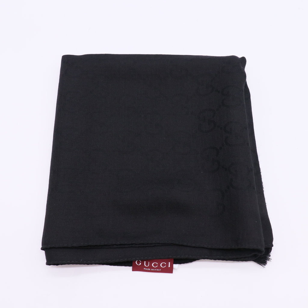 Gucci GG Jacquard Silk Wool Shawl W23011