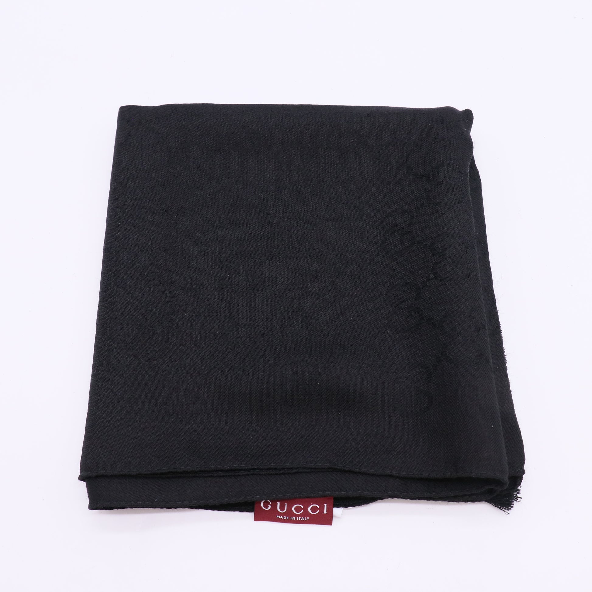 Gucci GG Jacquard Silk Wool Shawl W23011