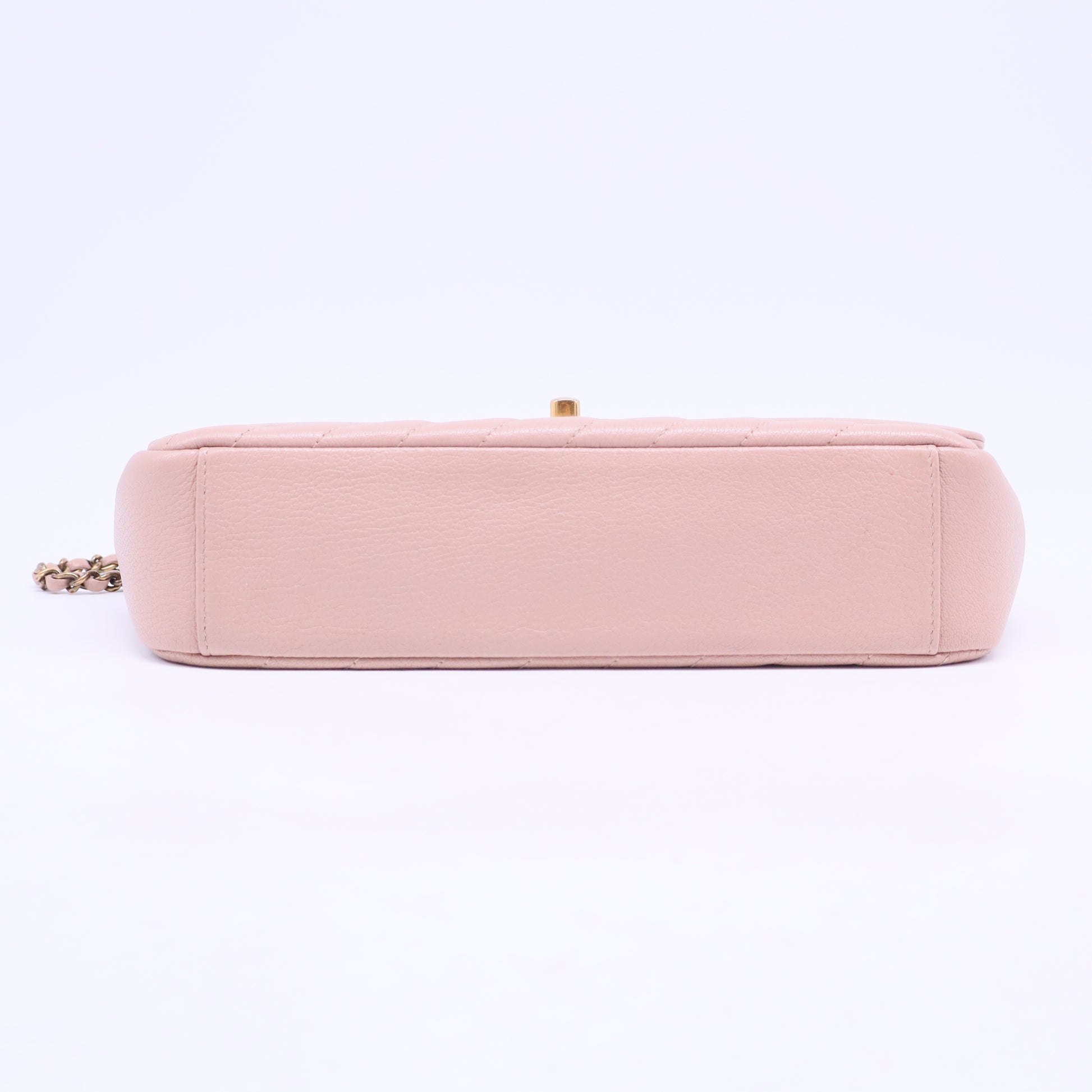 Diagonal Quilted Leather Medium Flap Bag B20680