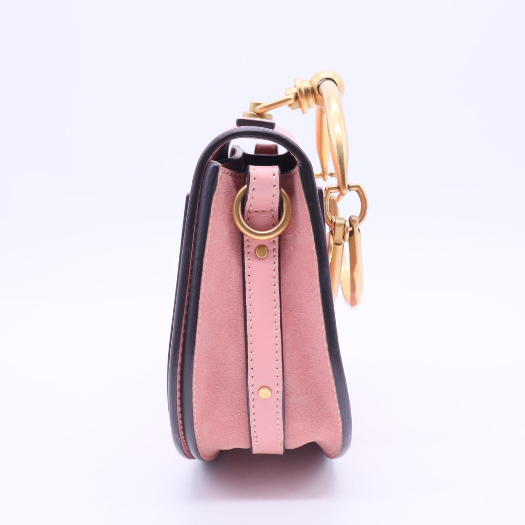 Calfskin leather & Suede Nile Bracelet BagInBlush Pink B20131