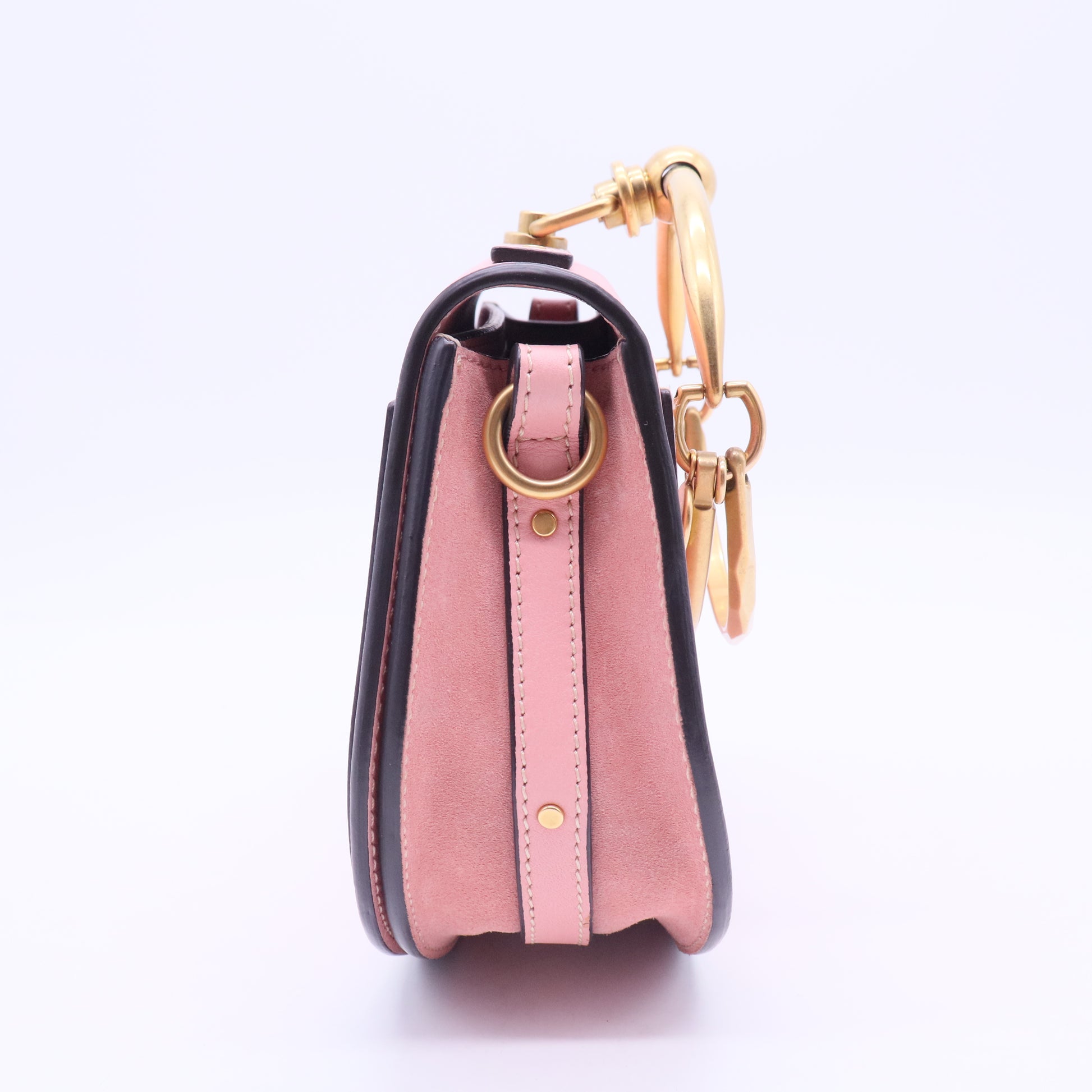Calfskin leather & Suede Nile Bracelet BagInBlush Pink B20131