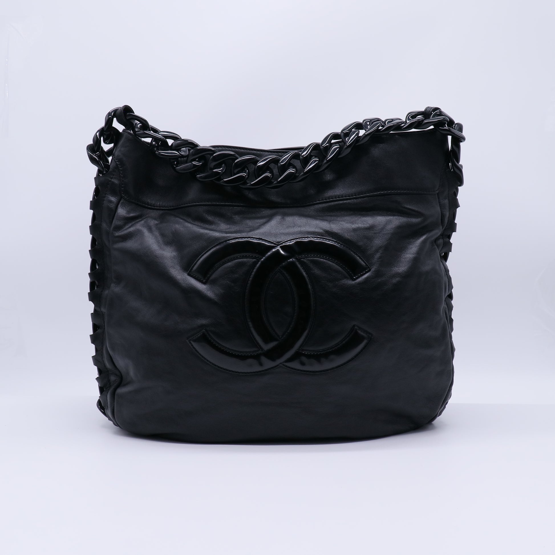 Chanel Calfskin Modern Chain Rhodoid Hobo Bag B22126