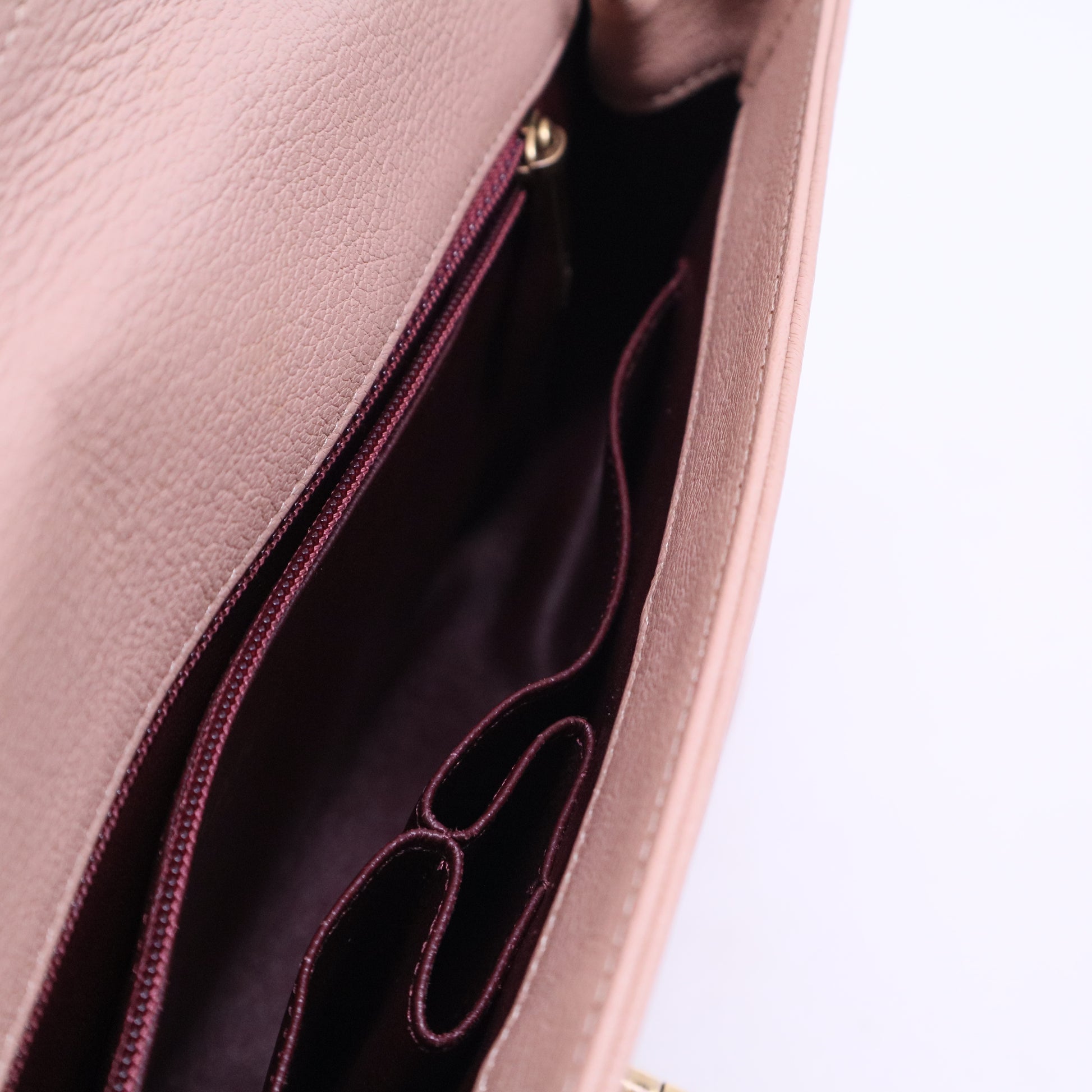 Diagonal Quilted Leather Medium Flap Bag B20680