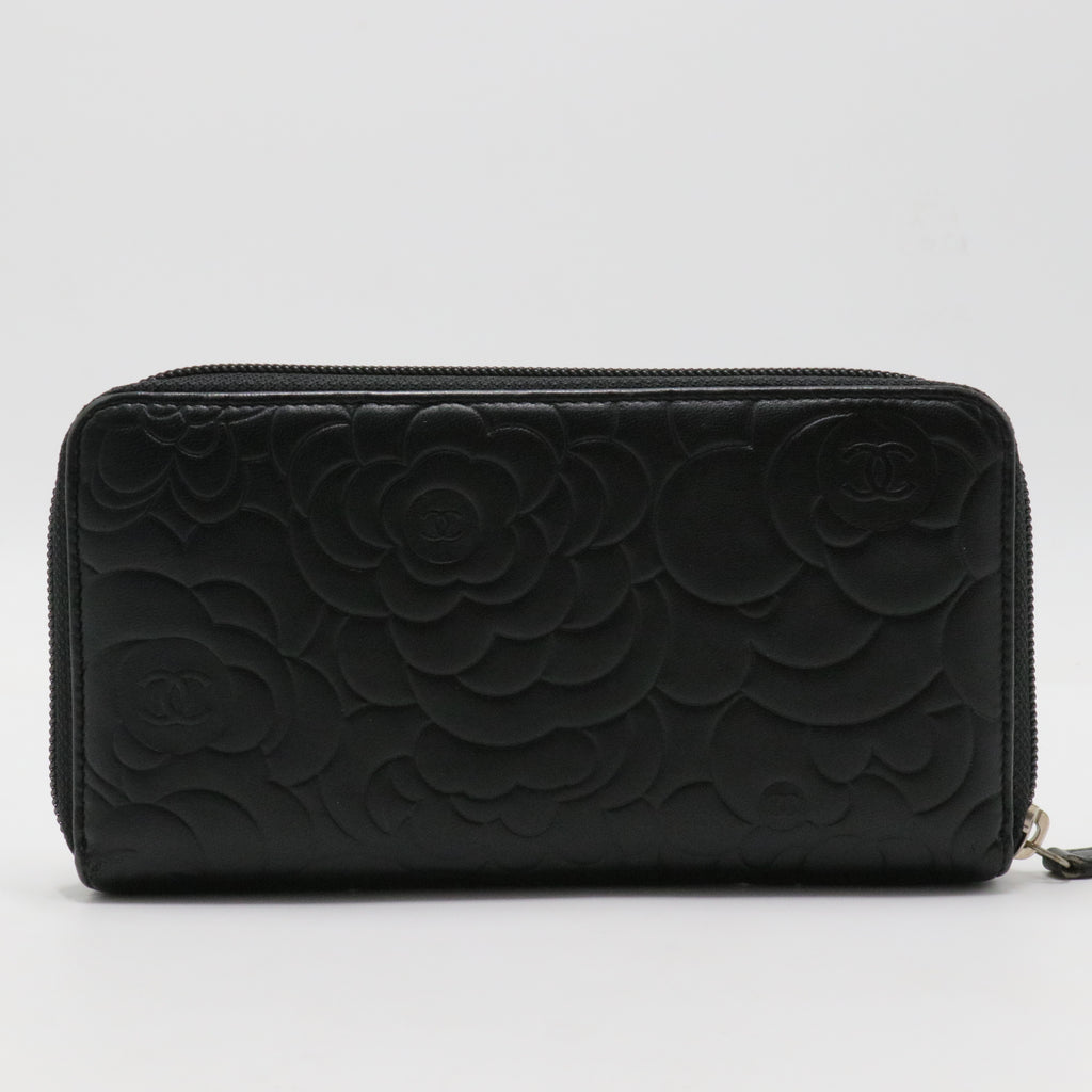 Zip Around Wallet Camellia Lambskin