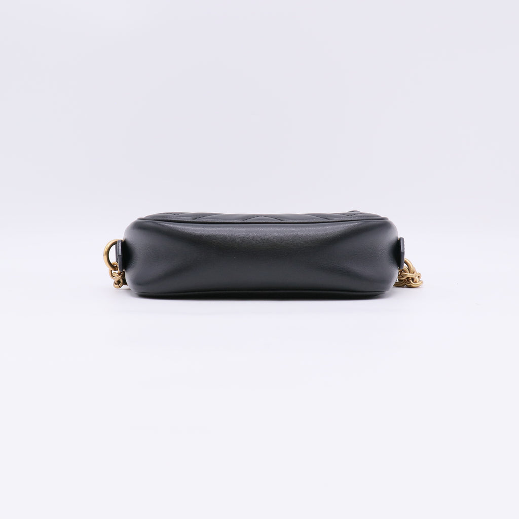 Small Black GG Marmont Matelasse Camera Bag B23096