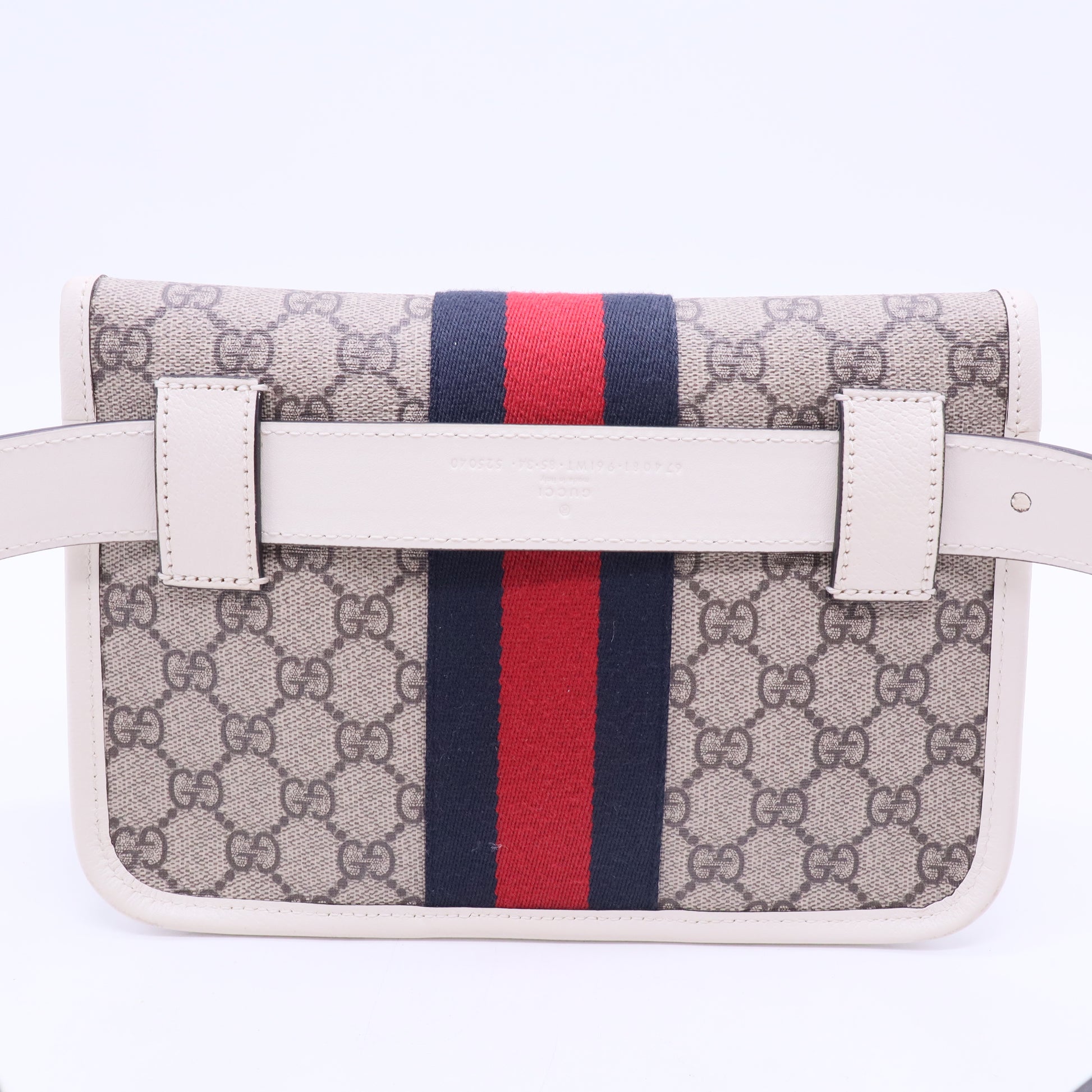 GG Supreme Monogram Web Small Ophidia Belt Bag 90 36 Beige Ebony White B20214