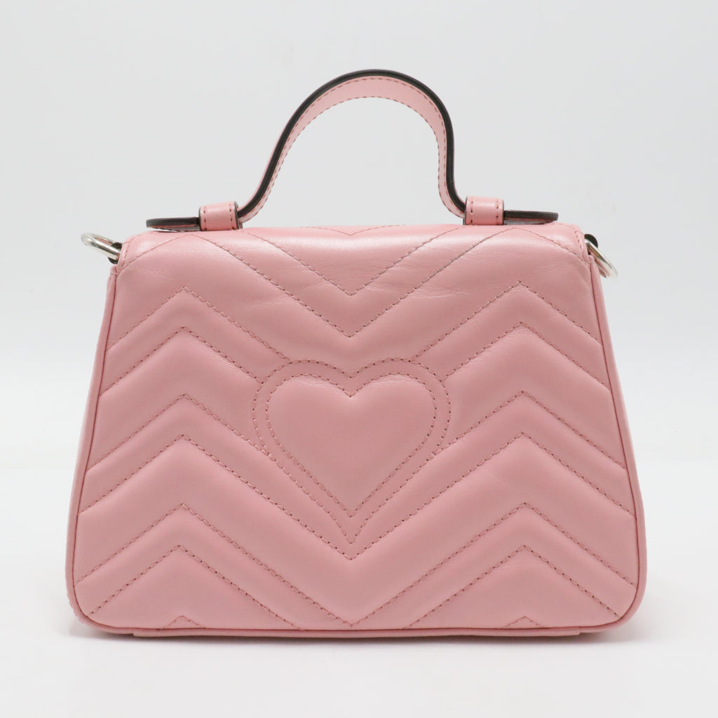 GG Marmont Top Handle Flap Bag Matelasse Leather Mini
