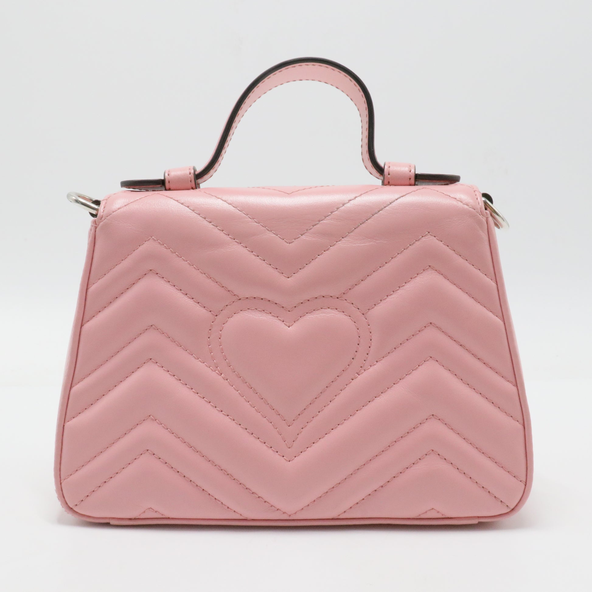 GG Marmont Top Handle Flap Bag Matelasse Leather Mini