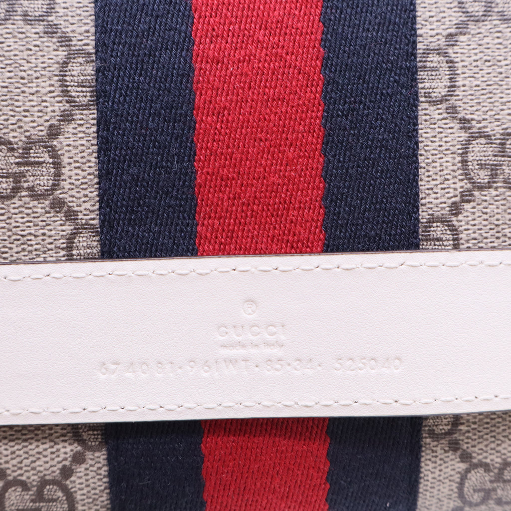 GG Supreme Monogram Web Small Ophidia Belt Bag 90 36 Beige Ebony White B20214
