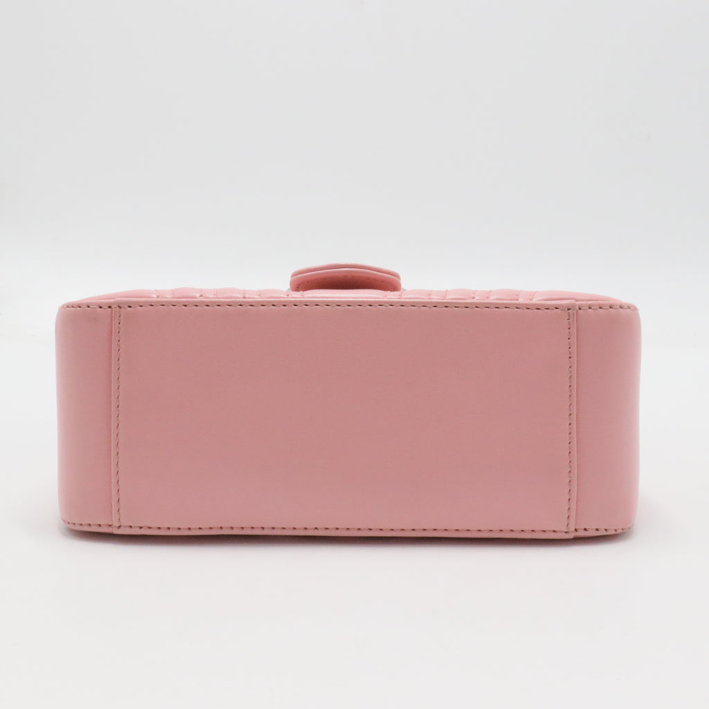 GG Marmont Top Handle Flap Bag Matelasse Leather Mini