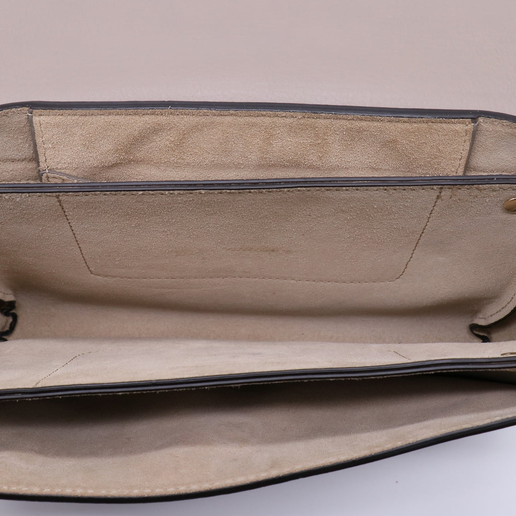 Suede Calfskin Small Faye Shoulder Bag Motty Grey B21871