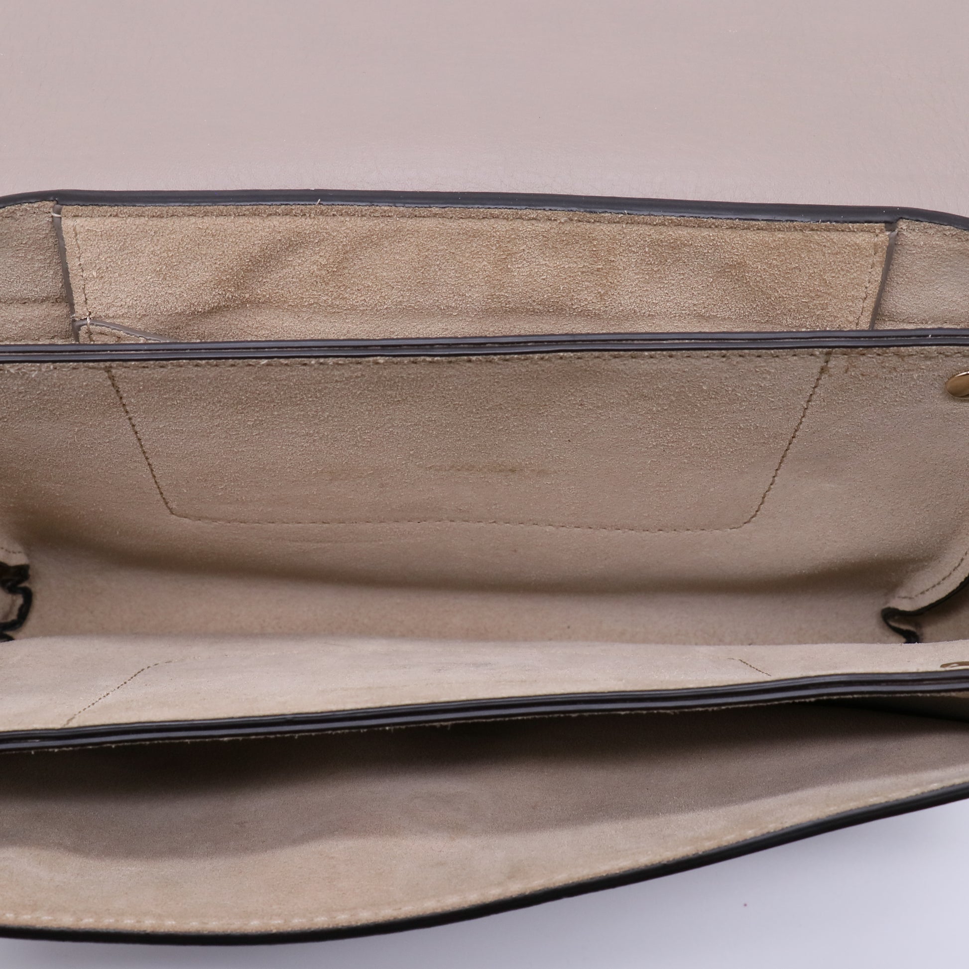 Suede Calfskin Small Faye Shoulder Bag Motty Grey B21871