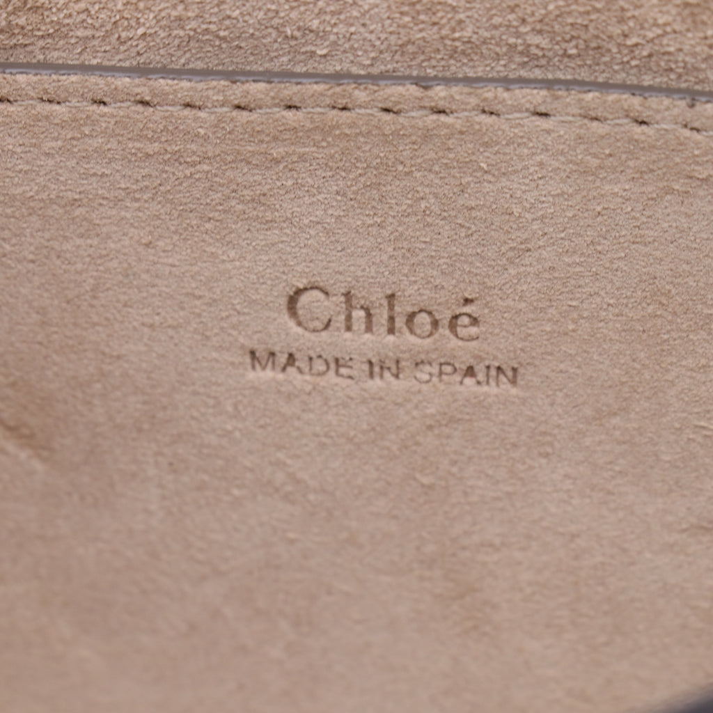 Suede Calfskin Small Faye Shoulder Bag Motty Grey B21871