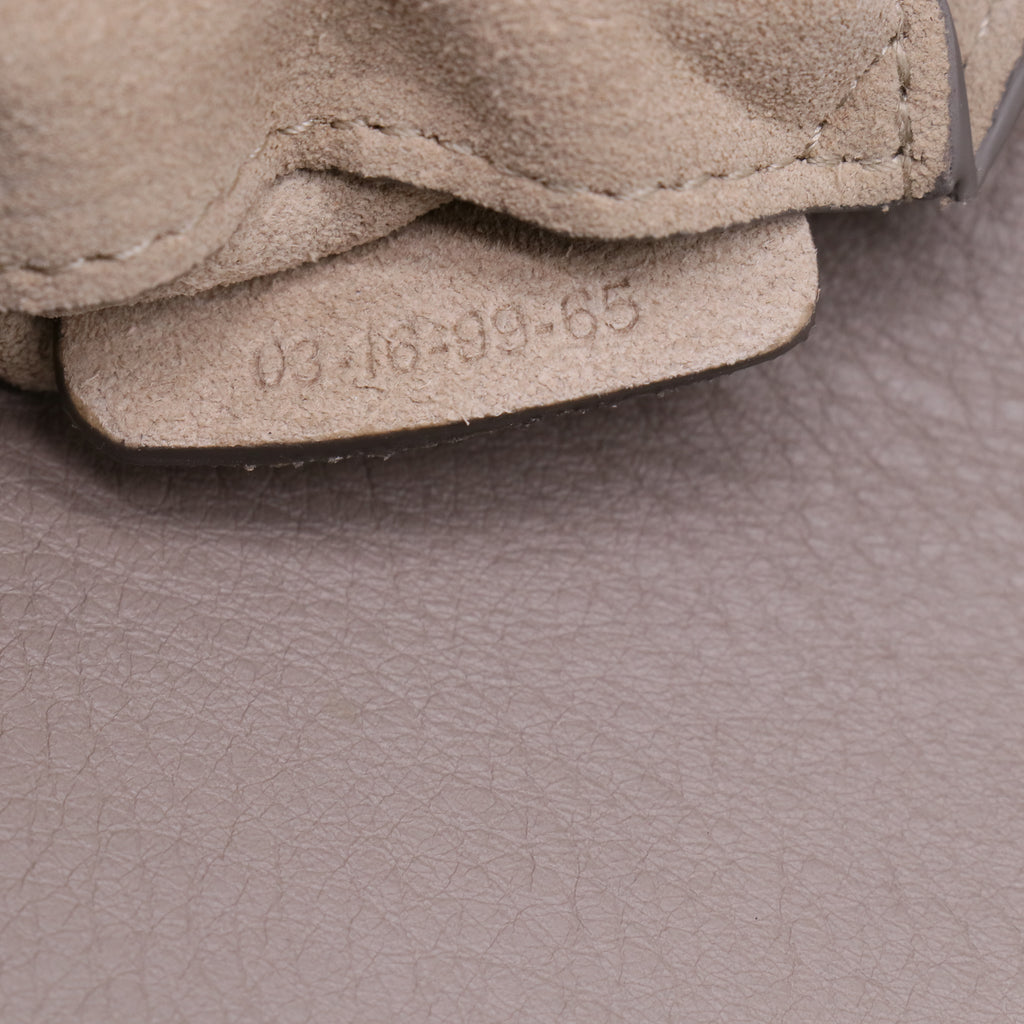 Suede Calfskin Small Faye Shoulder Bag Motty Grey B21871
