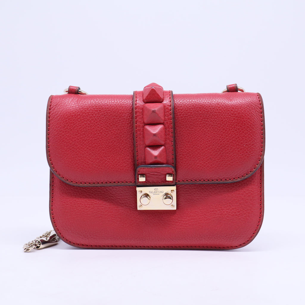 Glam Lock Shoulder Bag Leather Mini B20629