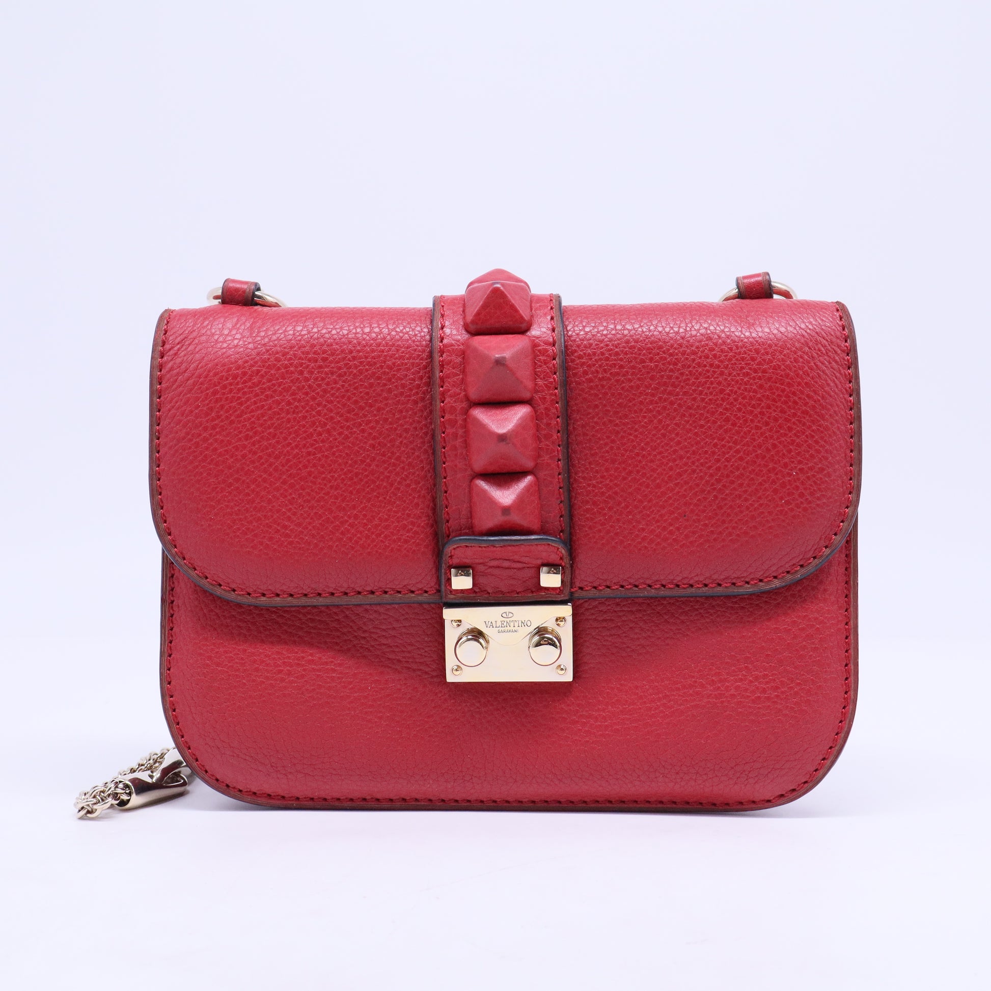 Glam Lock Shoulder Bag Leather Mini B20629