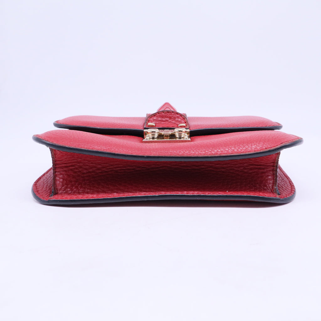Glam Lock Shoulder Bag Leather Mini B20629