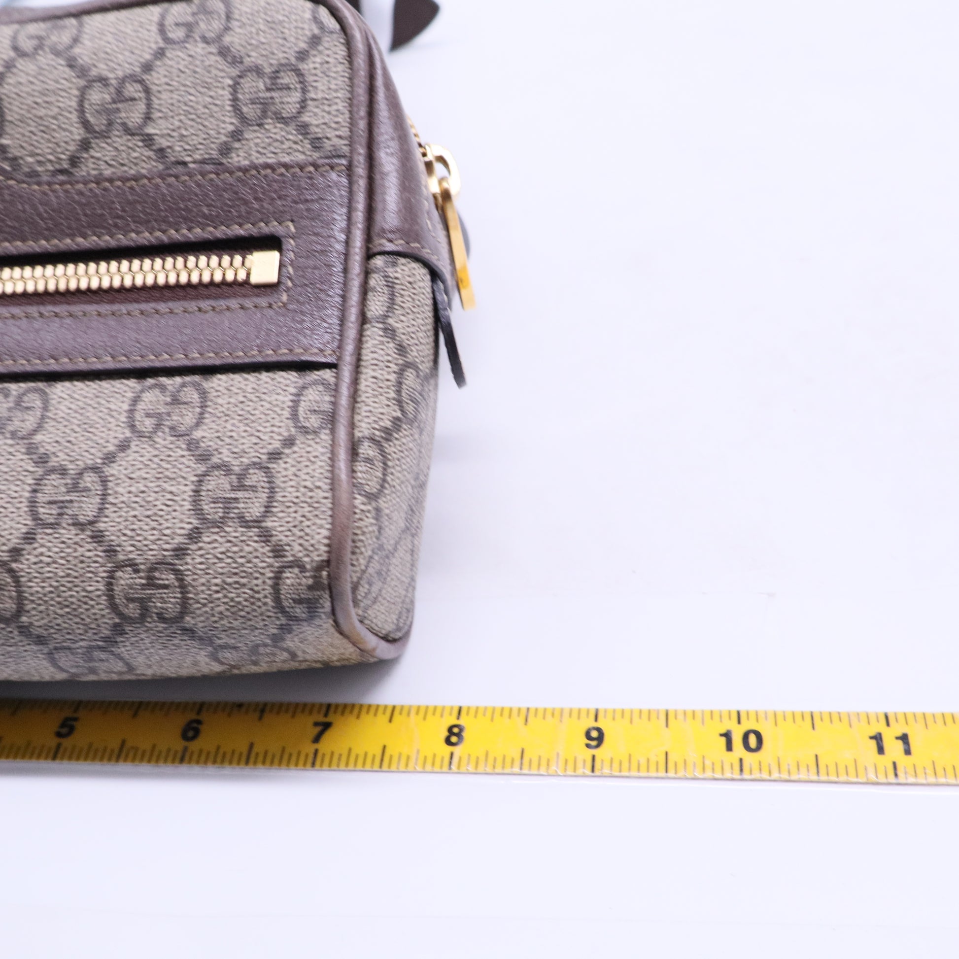 GG Supreme Monogram Web Mini Ophidia Shoulder Bag Brown