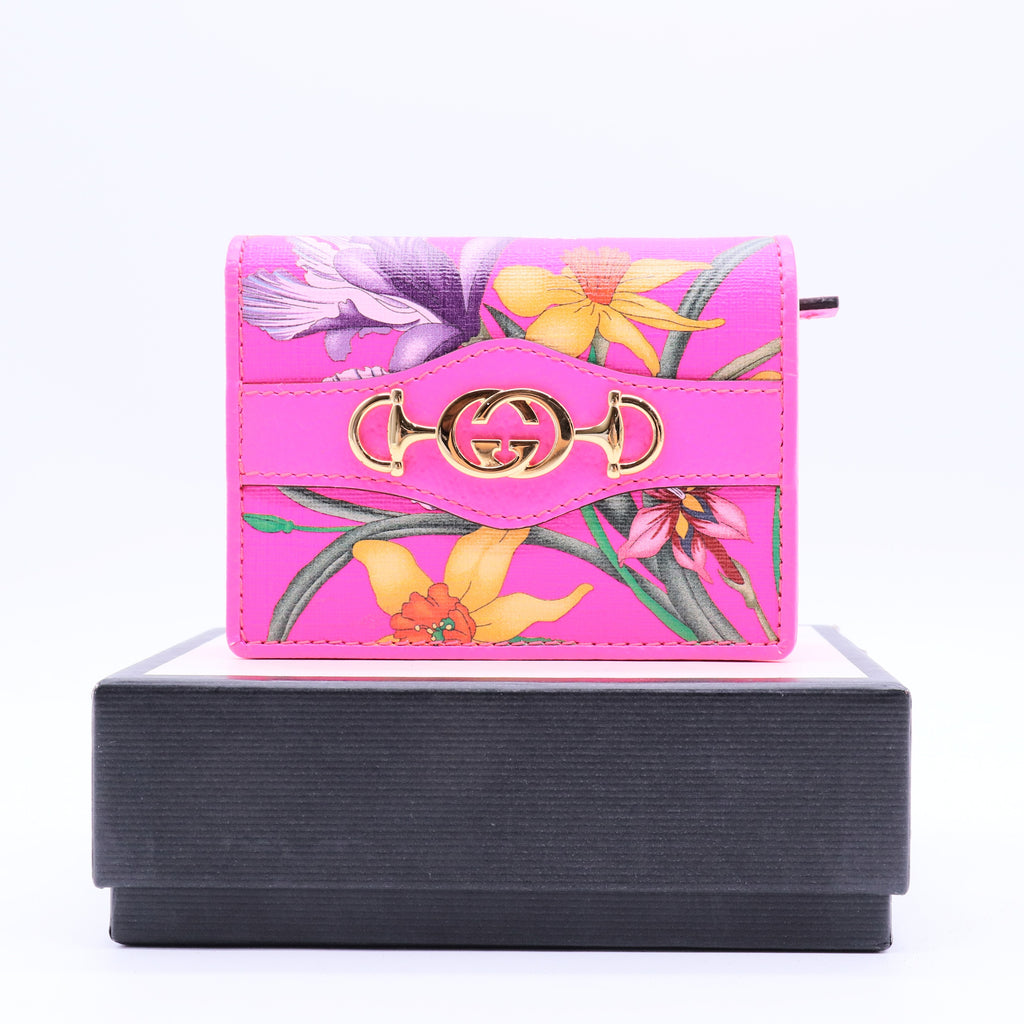 Zumi Card Case Flora Print Bifold Wallet