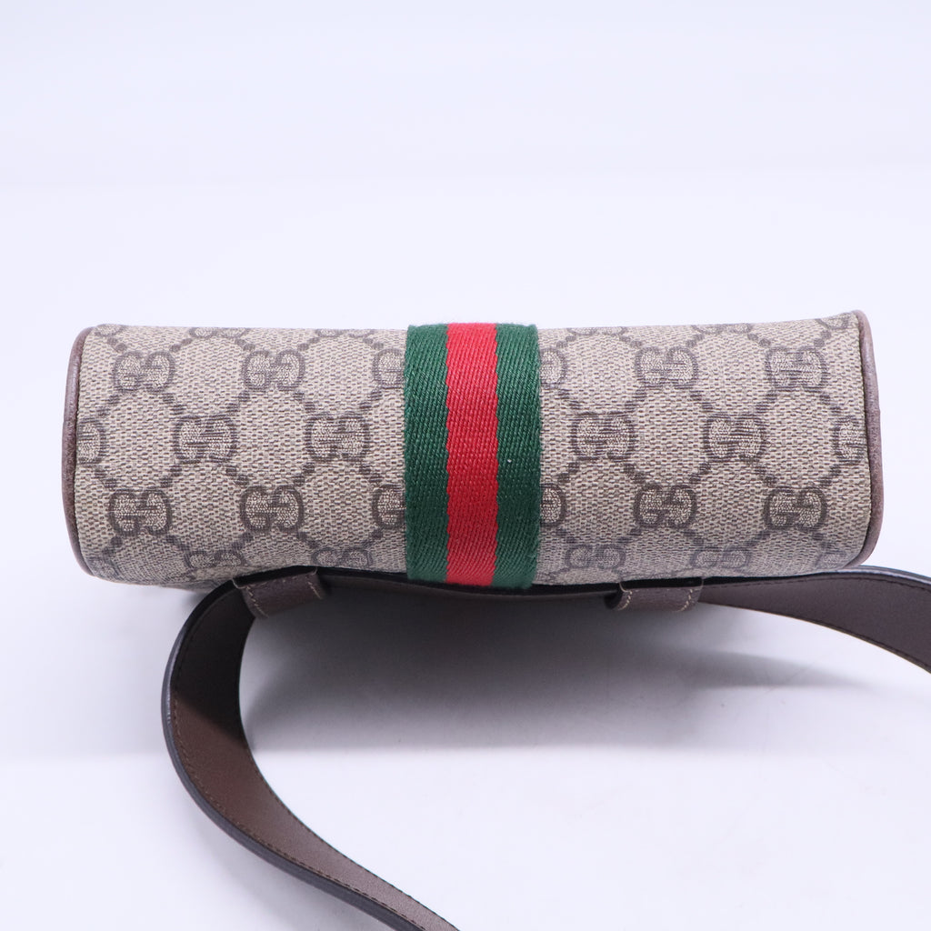 GG Supreme Monogram Web Mini Ophidia Shoulder Bag Brown