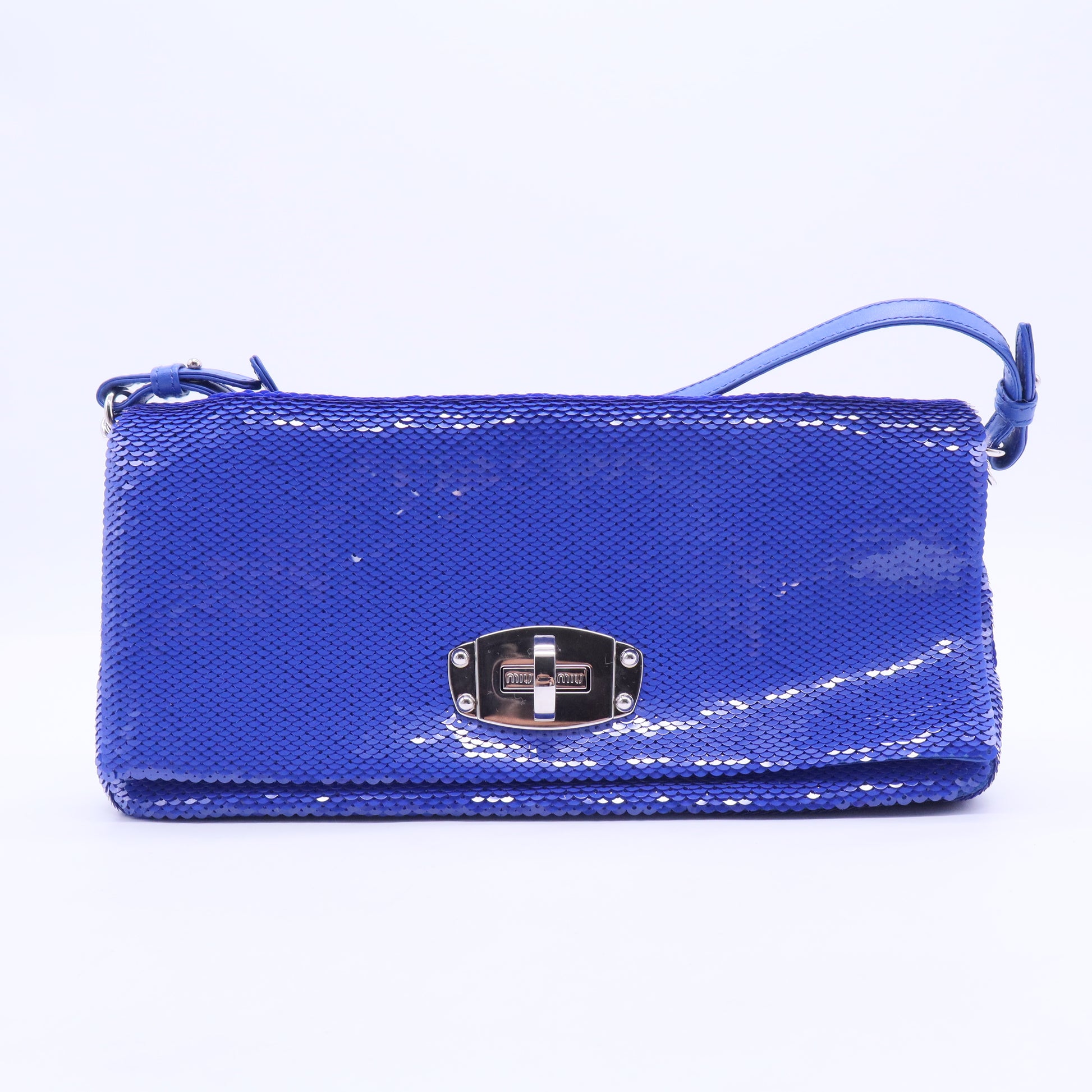 Sequin Leather-Trimmed Shoulder Bag B20211