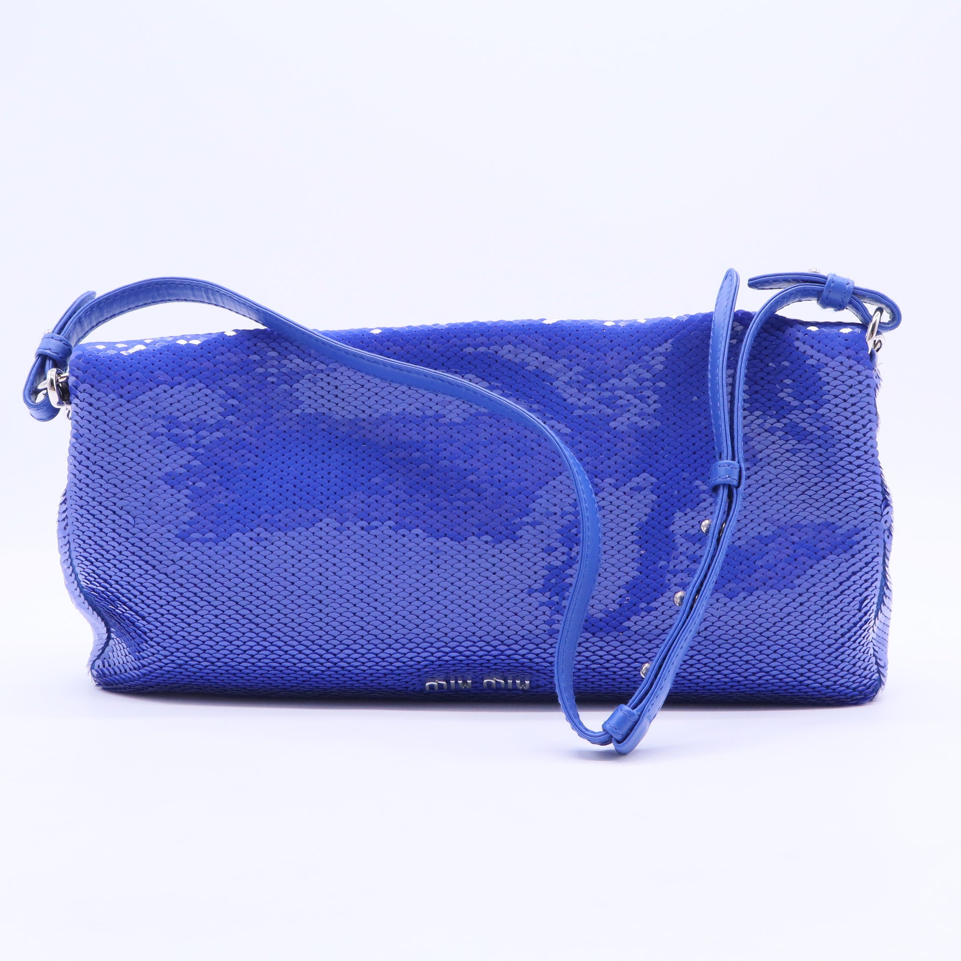 Sequin Leather-Trimmed Shoulder Bag B20211