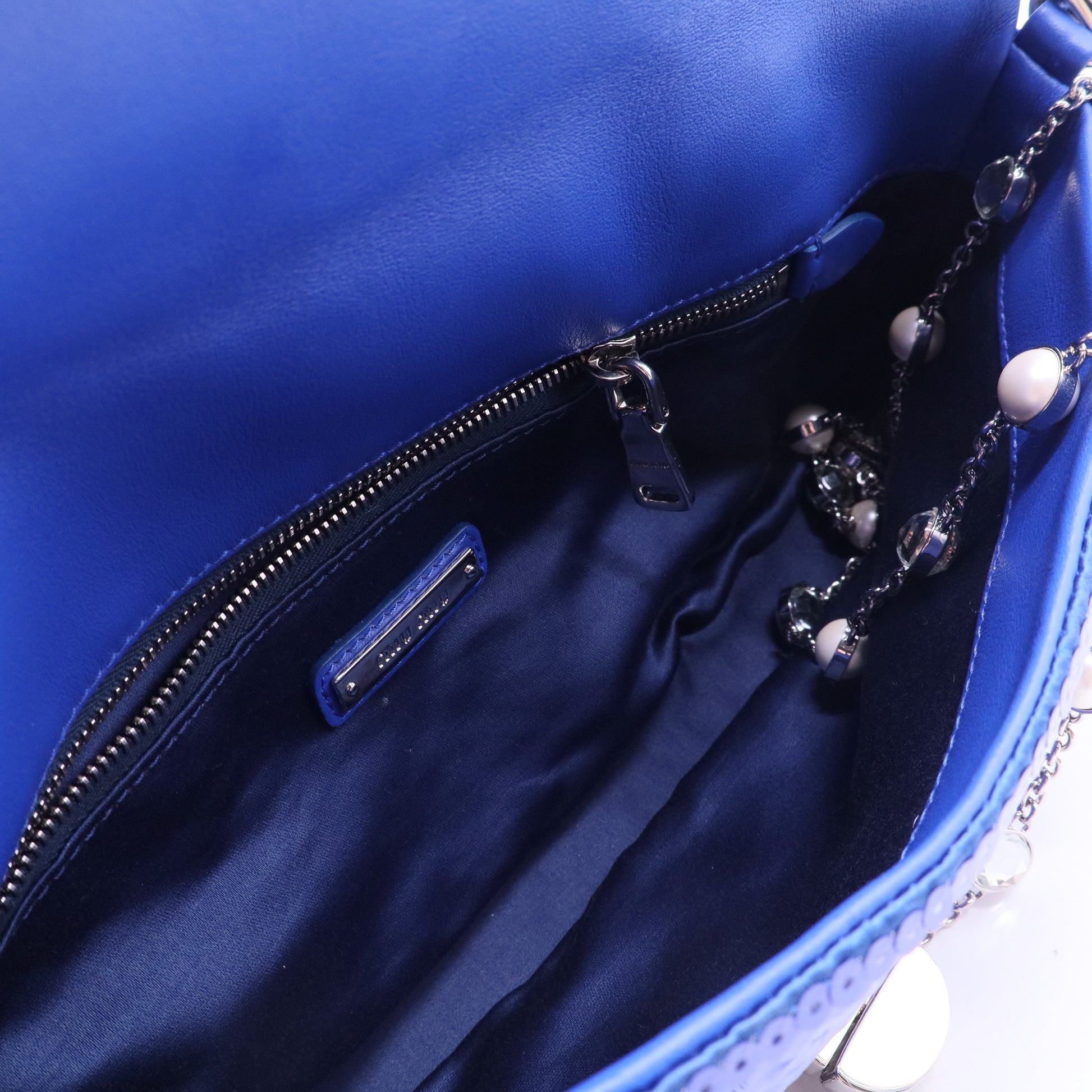 Sequin Leather-Trimmed Shoulder Bag B20211
