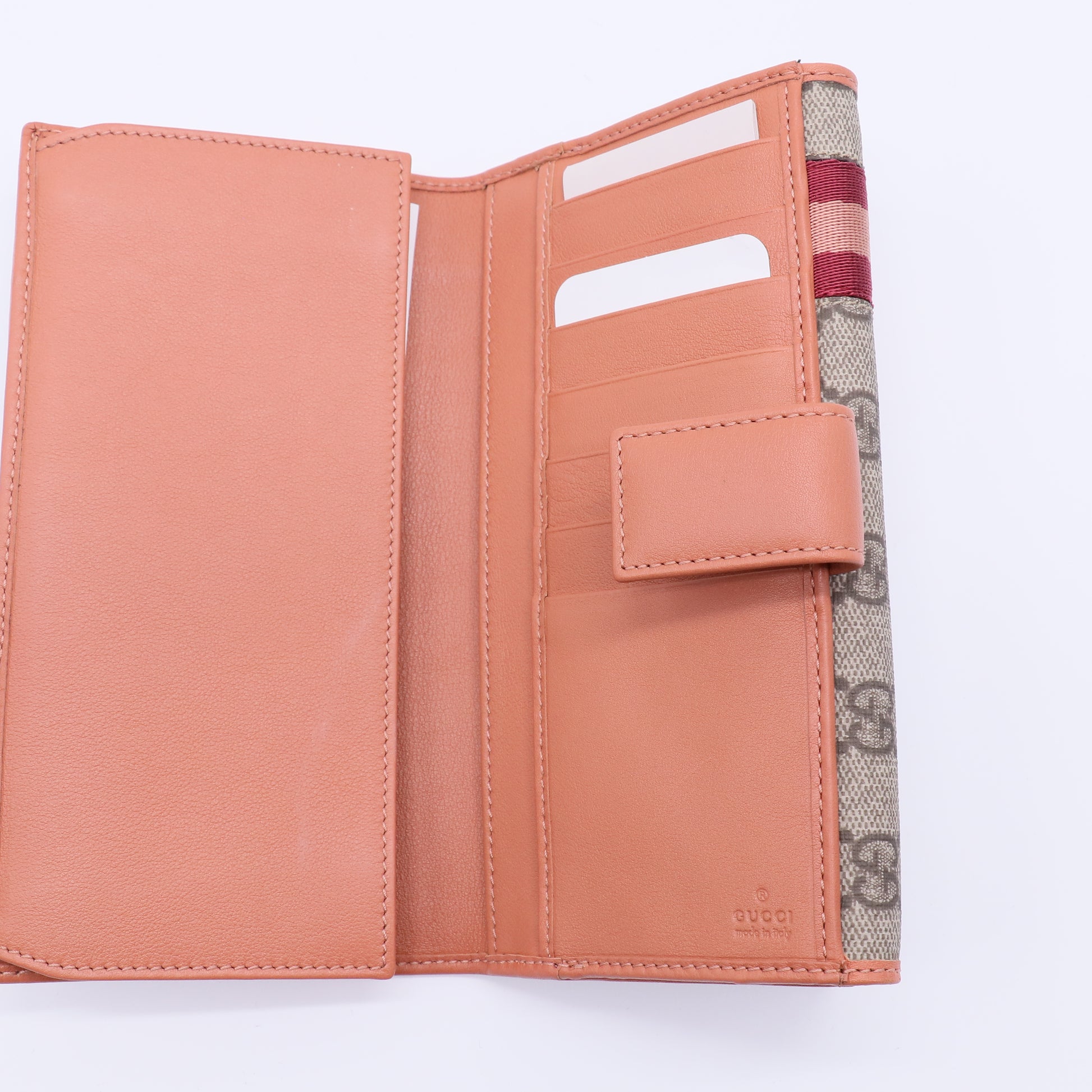 Gucci GG Canvas Web Compact Wallet W21467