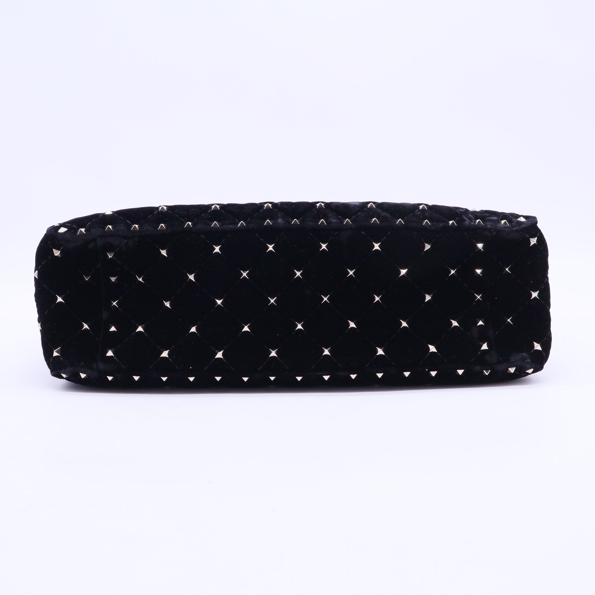 Valentino Garavani Valentino Velvet Rockstud Spike Up Shoulder Bag Black B20203