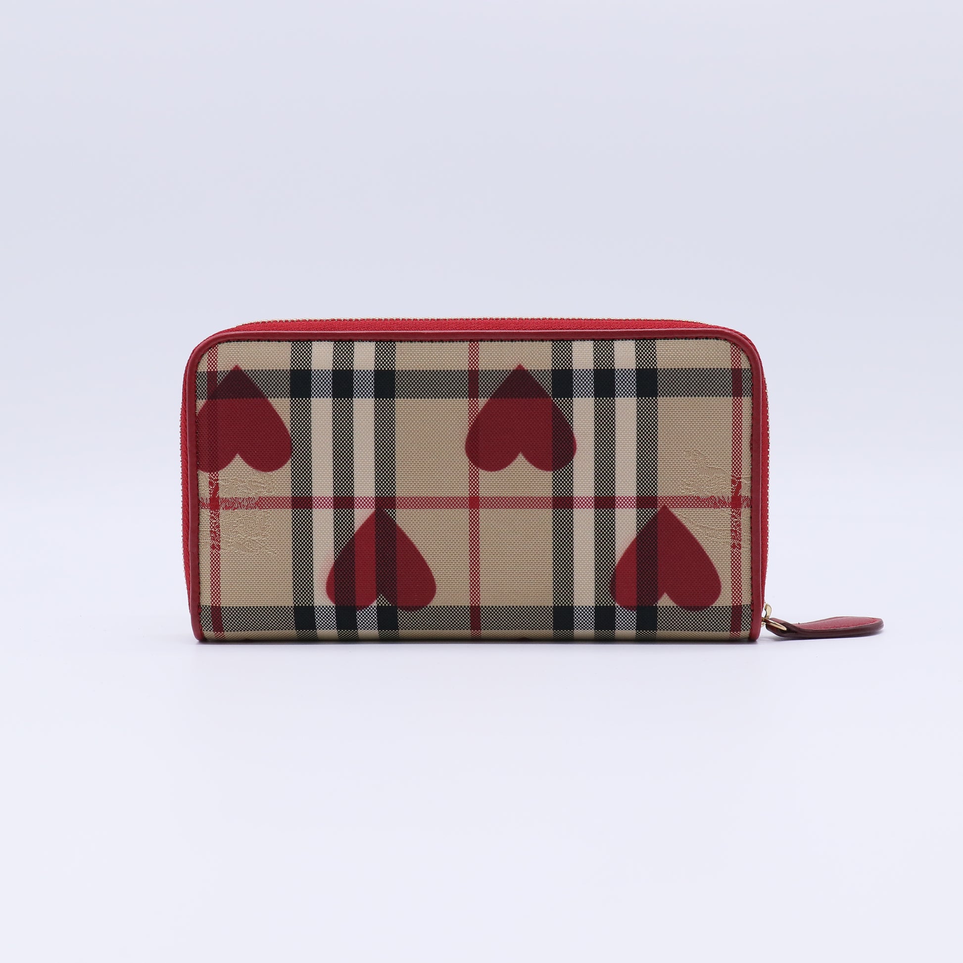 Burberry House Check Hearts Zippy Wallet W21458