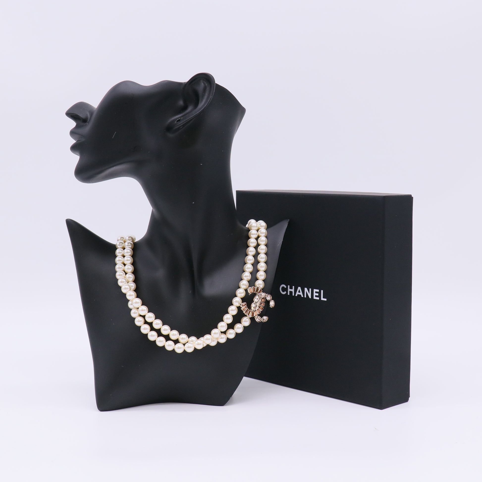 Chanel Vintage Double-Strand CC Pendant Necklace W23020