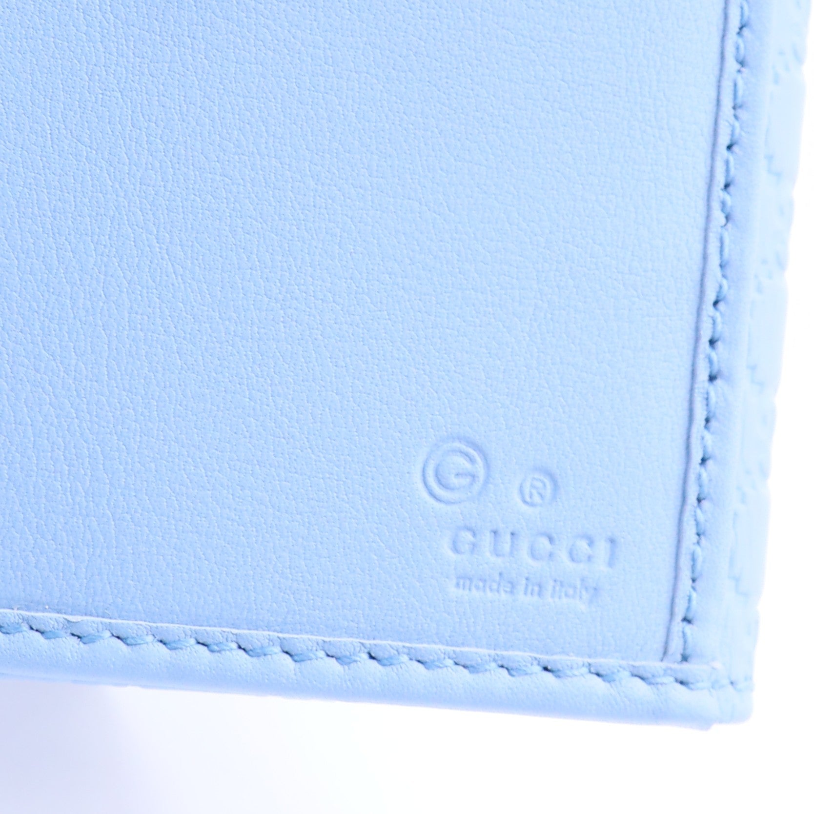 Long Wallet Sky Blue Micro Gucci Tri-fold