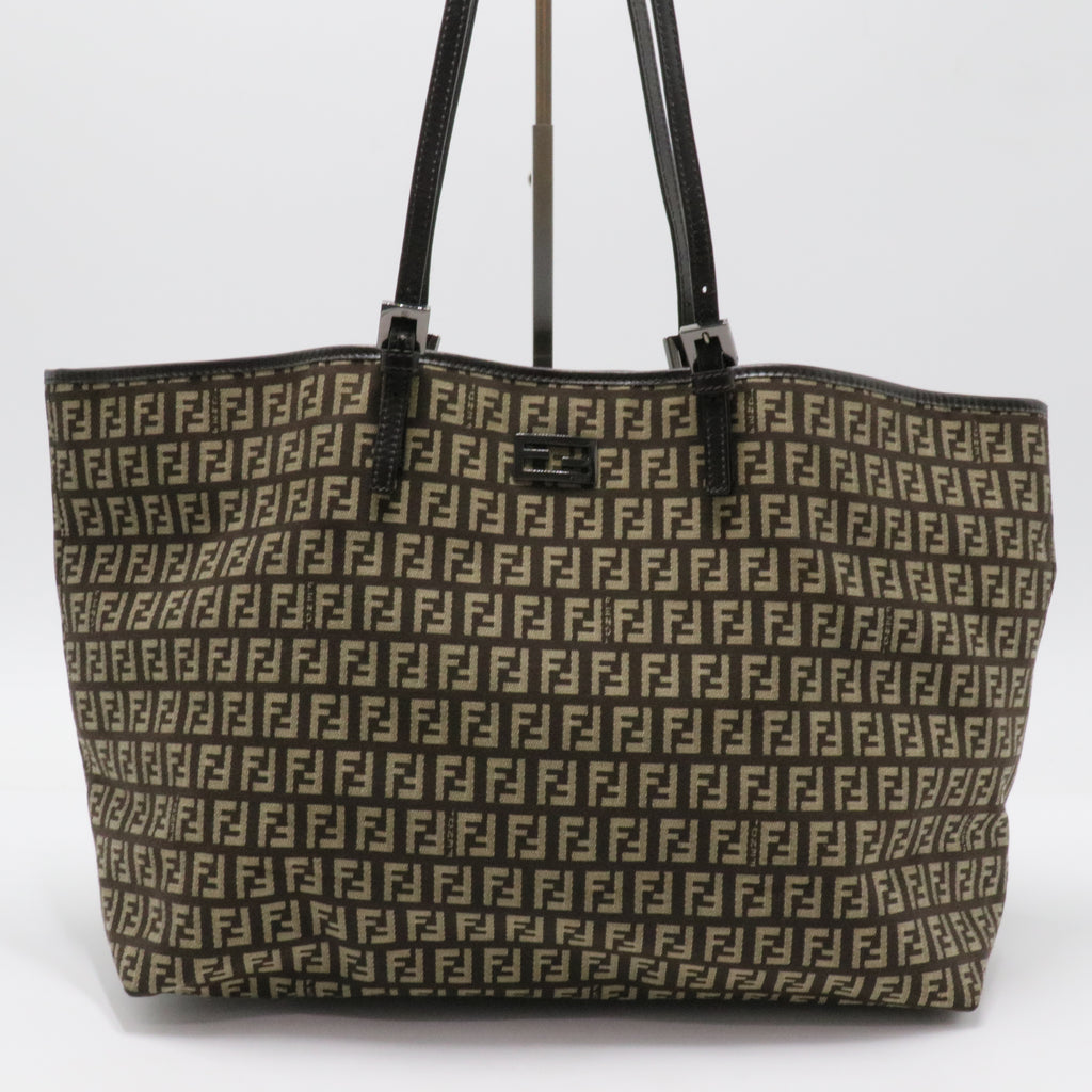 Leather-Trimmed Zucchino Tote