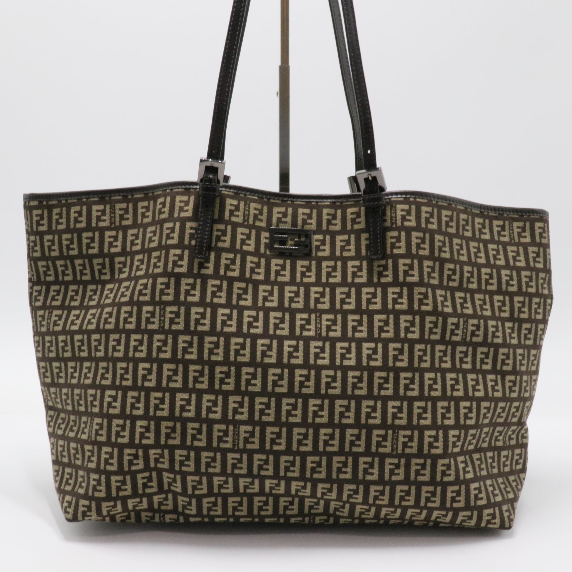 Leather-Trimmed Zucchino Tote