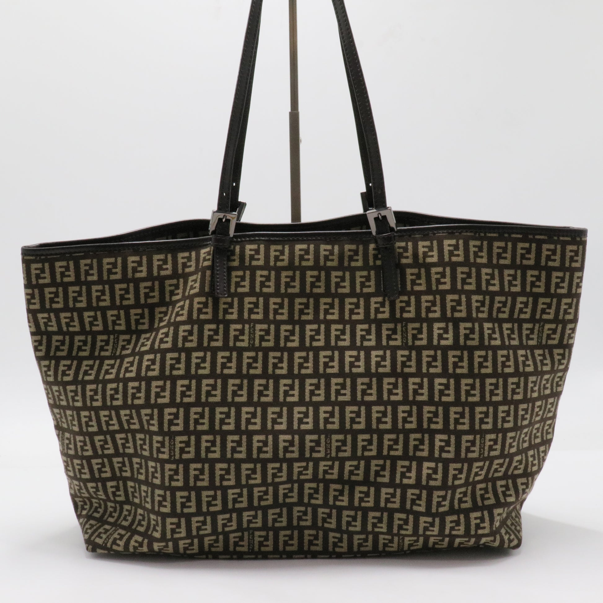 Leather-Trimmed Zucchino Tote