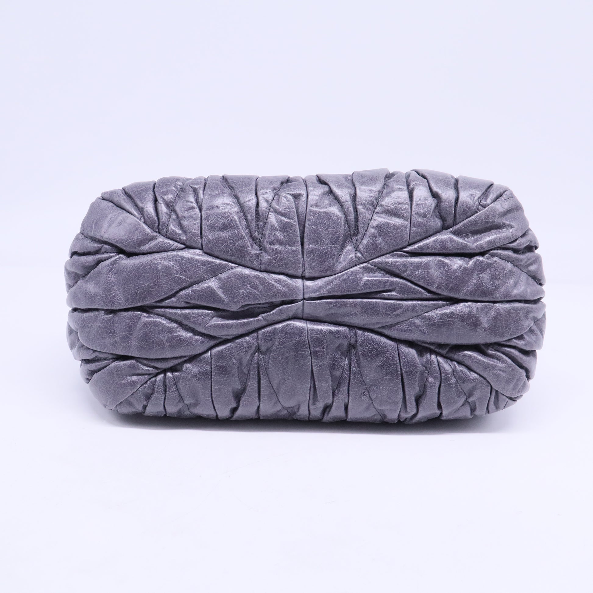Grey Matelassé Leather Coffer Two Way Top Handle Bag B20561