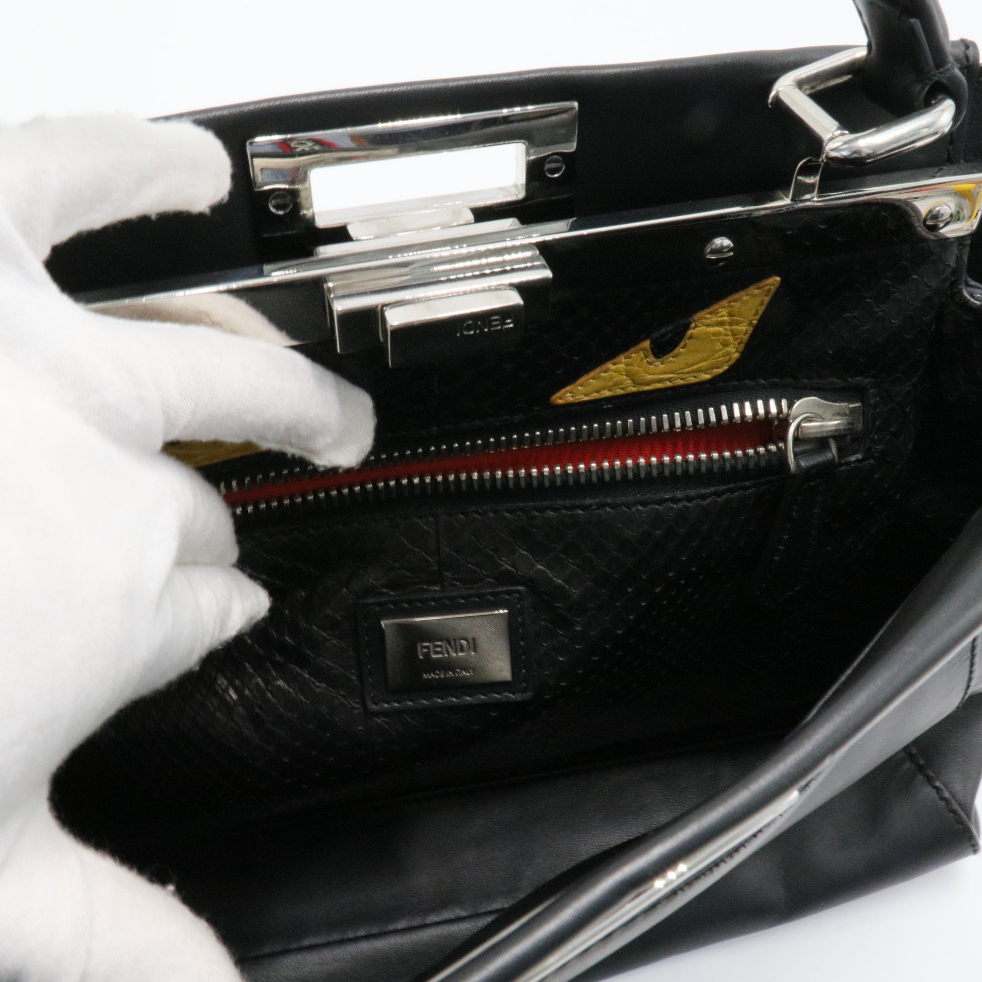 Peekaboo Bag Leather with Tortoise Detail Regular